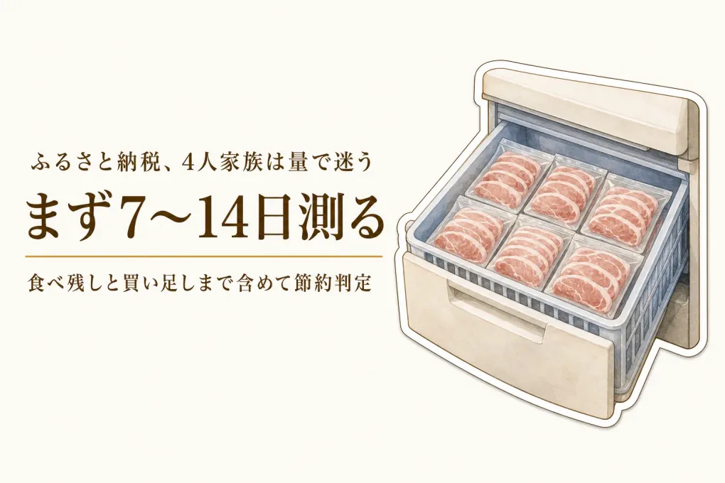 ふるさと納税の大容量米・肉は4人家族の節約になる？食べ残しと追加購入で判定