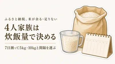 ふるさと納税「米の定期便」5kg・10kgは4人家族に何日もつ？毎月・隔月の決め方