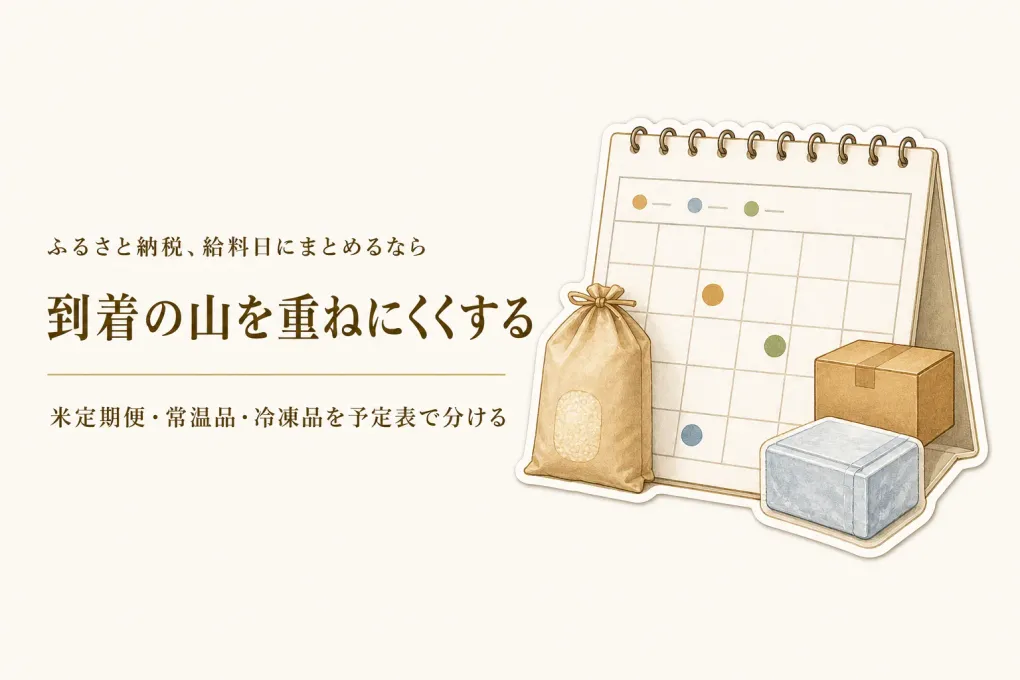 ふるさと納税の配送時期をずらすには？米定期便・常温品・冷凍品を給料日にまとめて申し込む順番