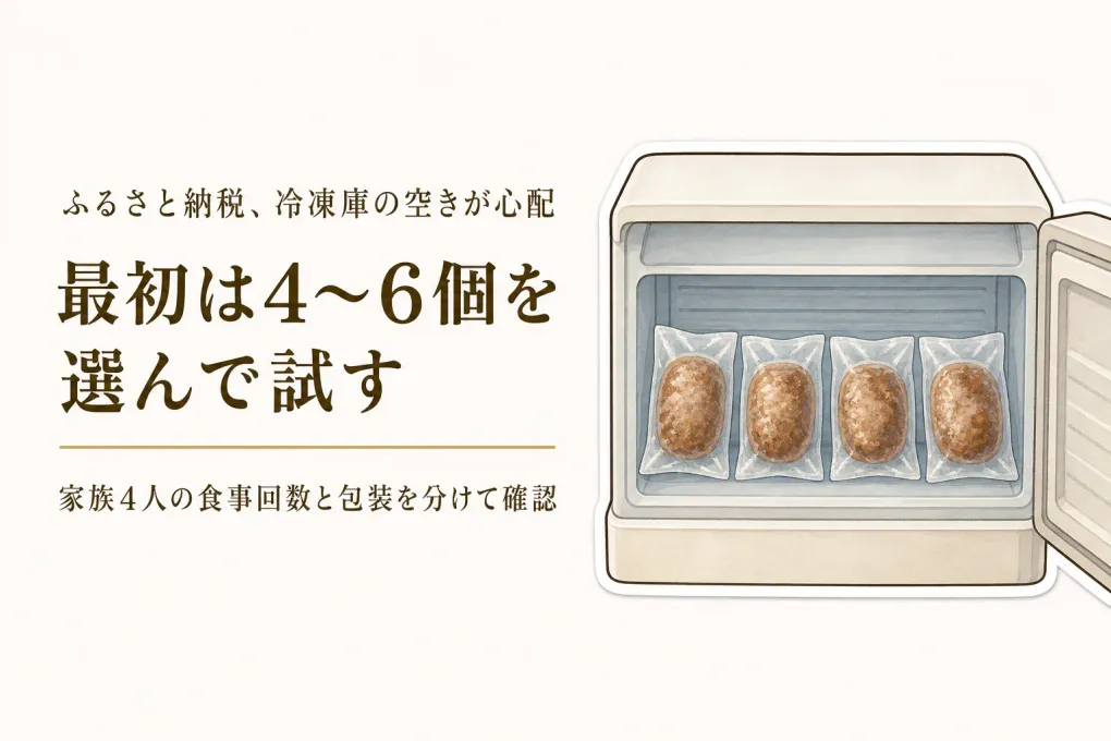ふるさと納税の冷凍ハンバーグは何個なら入る？家族4人で選ぶ小分け・個包装
