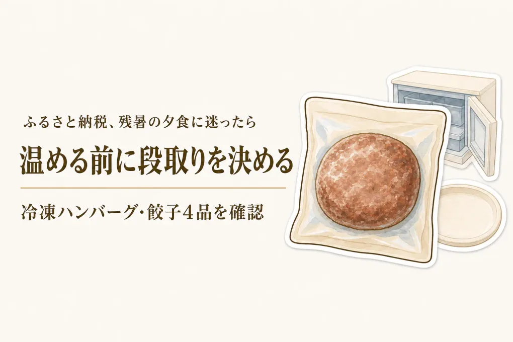 残暑のふるさと納税、冷凍ハンバーグ・餃子を外食代わりにする前に｜温める単位で選ぶ4品